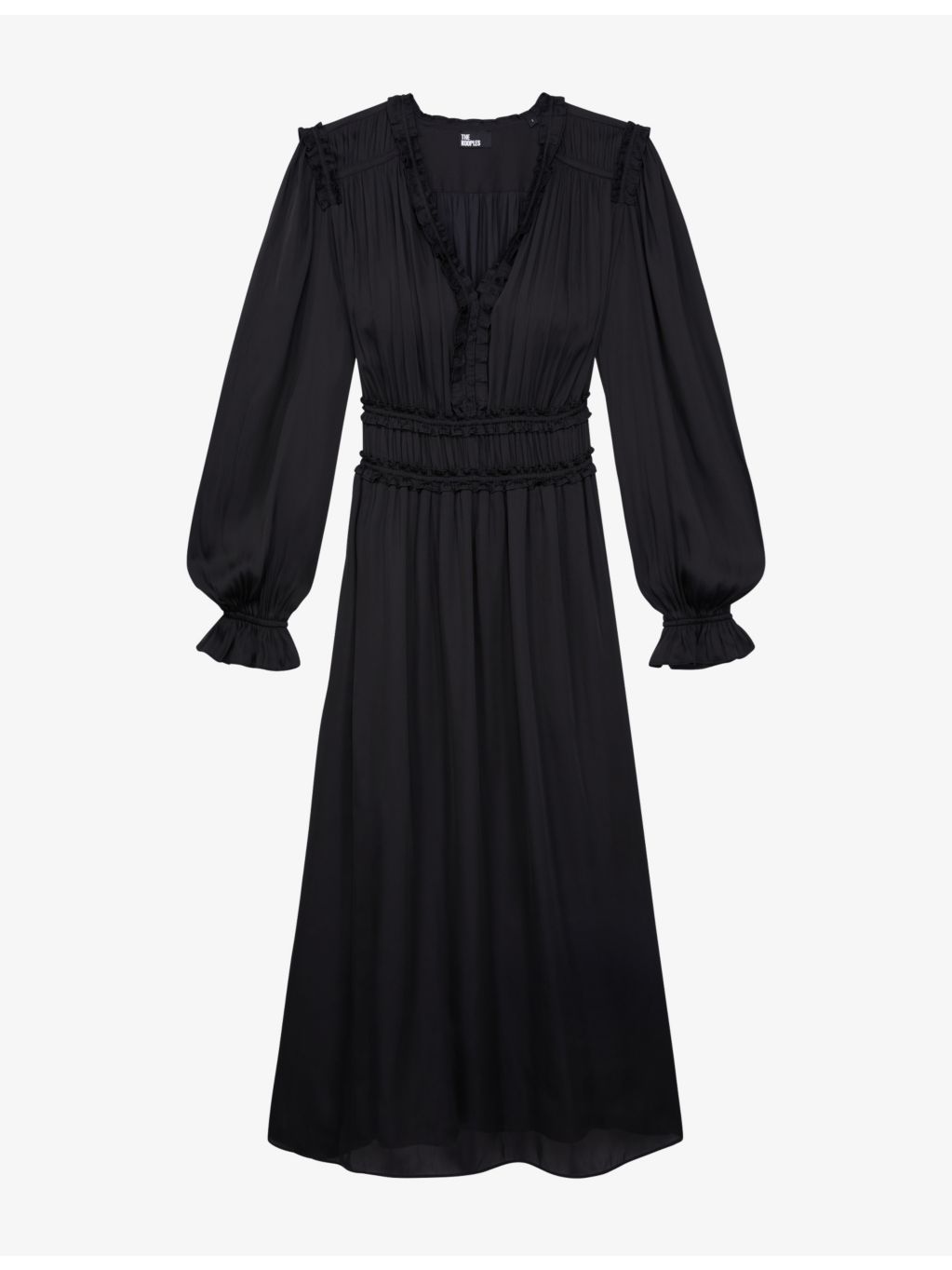THE KOOPLES - Shirred long-sleeved woven maxi dress