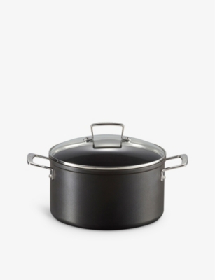 Le Creuset Toughened Non-stick Aluminium Deep Casserole Pot With Glass Lid