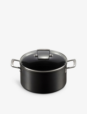 Le Creuset Toughened Non-stick Aluminium Deep Casserole Pot With Glass Lid