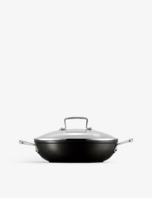 Le Creuset Toughened Non-stick Shalllow Aluminium Casserole Dish With Glass Lid