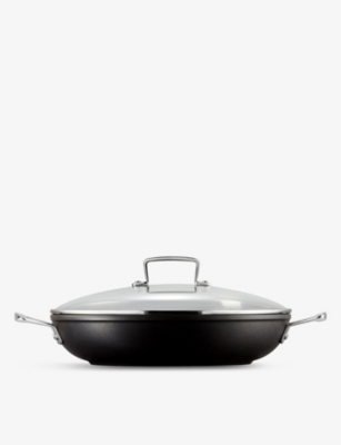 Le Creuset Toughened Non-stick Shalllow Aluminium Casserole Dish With Glass Lid