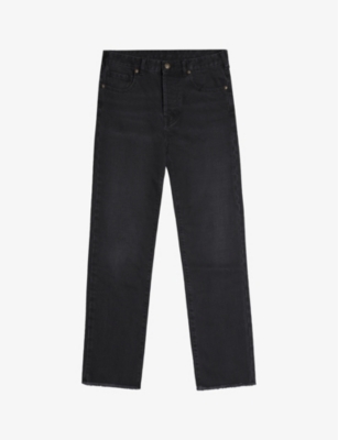 By Malina Womens Black Alexa Straight-leg High-rise Organic-cotton Jeans
