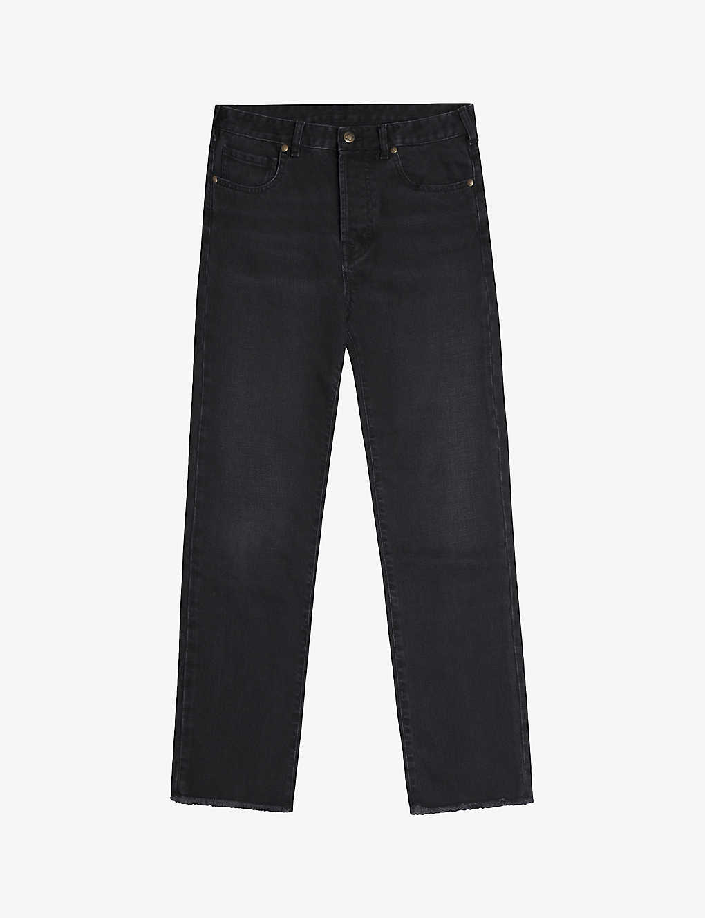 By Malina Womens Black Alexa Straight-leg High-rise Organic-cotton Jeans
