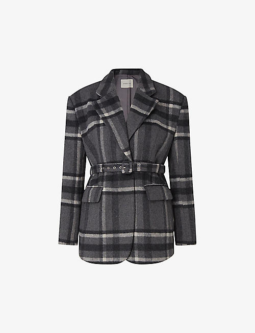 MALINA: Sophie checked wool-blend jacket