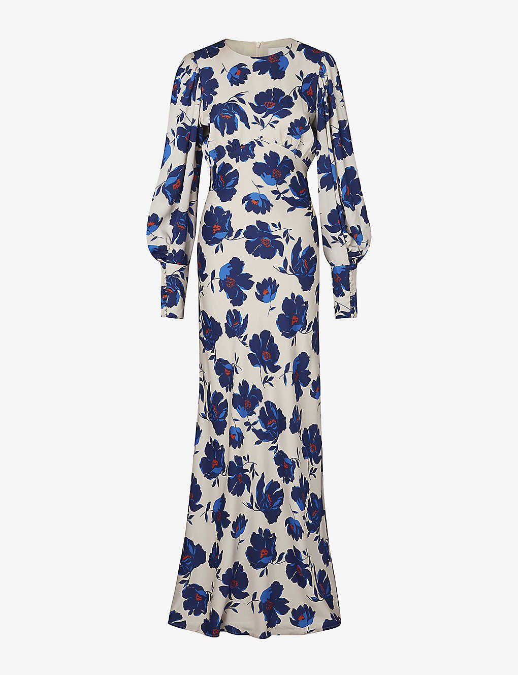 By Malina Womens Poppy Alize Long Sleeved Satin Maxi Dress