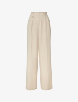 High-waist Dress Pants - Light beige - Ladies