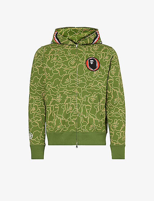 A BATHING APE: 30th Anniversary brand-patch cotton-jersey hoody