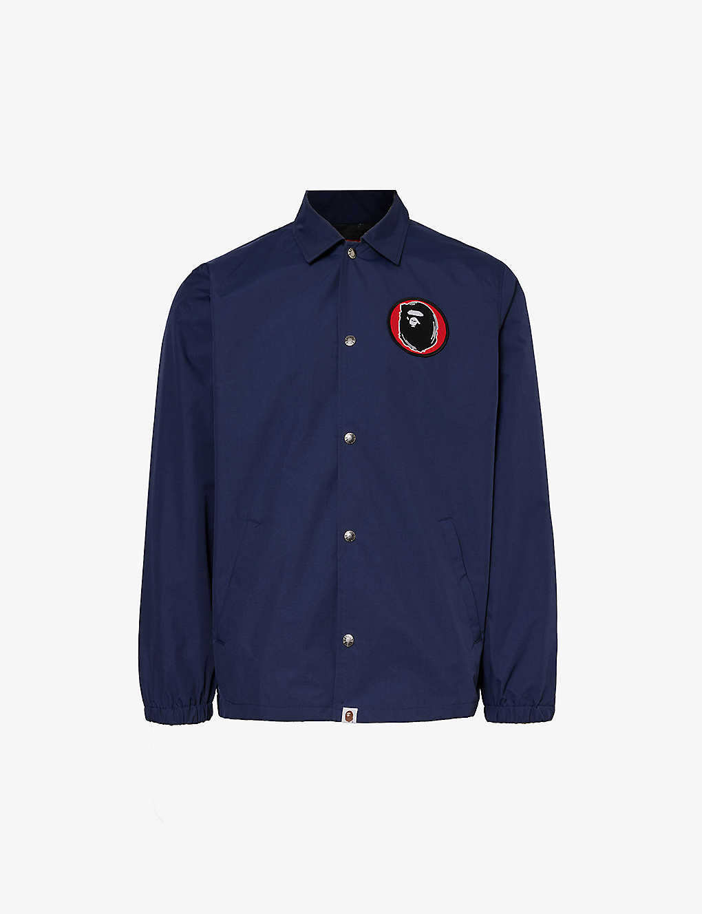 A Bathing Ape Mens Navy 30th Anniversary Brand-embroidered Regular-fit Shell Jacket