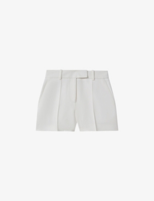 REISS: Sienna high-rise wide-leg crepe shorts