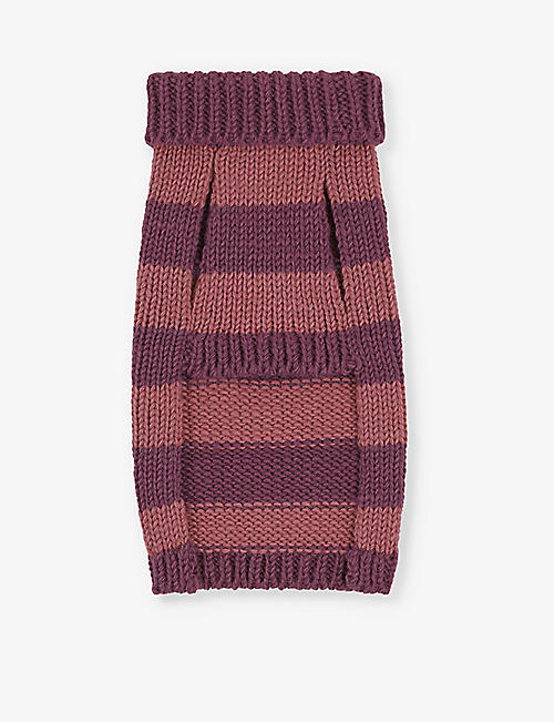 LISH: Smithy Mauve striped wool dog jumper