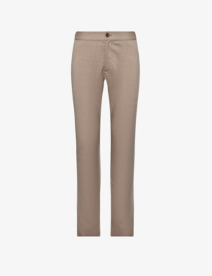 Shop Paige Mens Sea Fossil Stafford Tapered-leg Mid-rise Stretch-woven Trousers