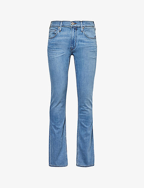 PAIGE: Federal tapered slim-fit stretch denim-blend jeans
