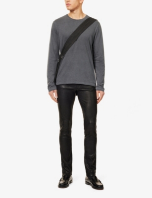 PAIGE: Lennox slim-fit tapered leather trousers