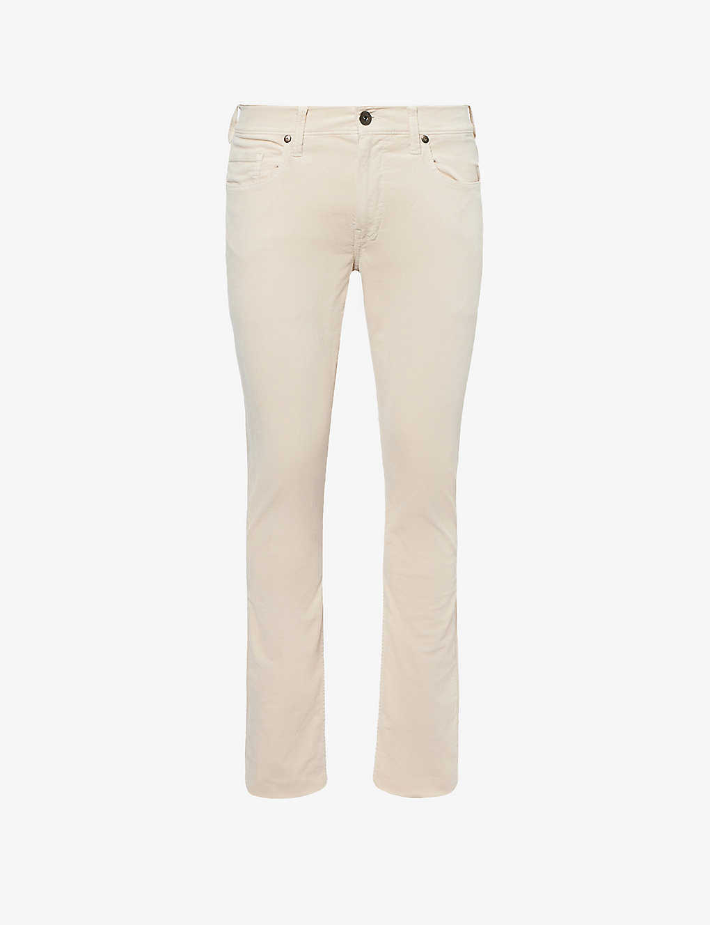 Paige Mens Ivory Cream Federal Straight-leg Mid-rise Stretch-denim Jeans