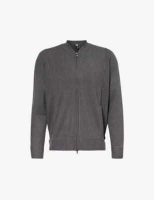 Shop Paige Men's Dark Rain Lowrie Side-pocket Knitted Jacket In Grey