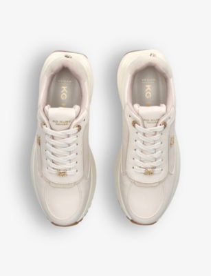 Kg Kurt Geiger Womens Cream Louisa Faux-leather Low-top Trainers In Cream