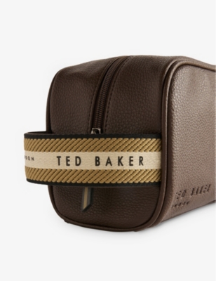 Shop Ted Baker Brn-choc Kaiiro Faux-leather Washbag
