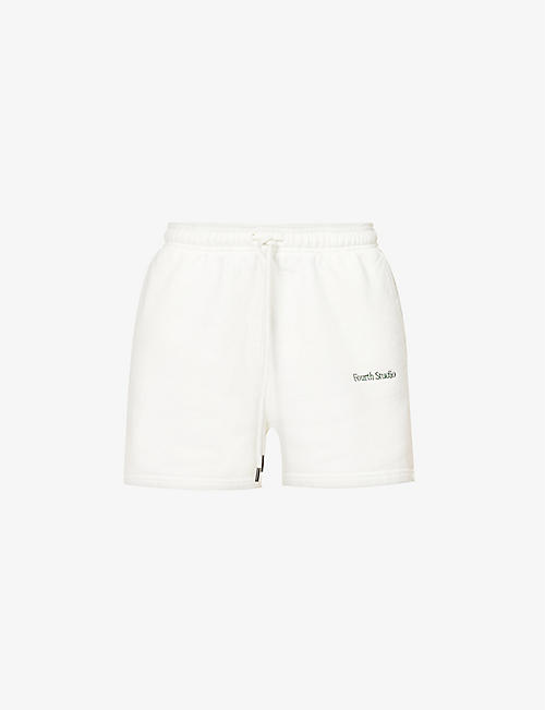 4TH & RECKLESS: Loreli logo-embroidered cotton shorts