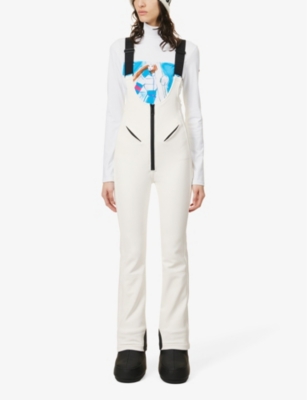 Shop Goldbergh Women's 8000 White Phoebe Flared High-rise Stretch-woven Ski Suit