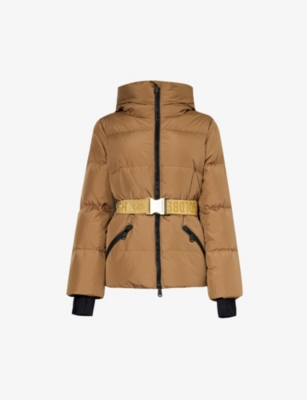 Goldbergh Womens 2300 Mocha Snowmass Belted Shell Jacket In Brown