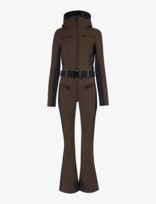 Goldbergh Womens 2060 Dark Brown Parry Belted Stretch-woven Ski Suit