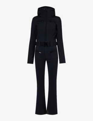 GOLDBERGH GOLDBERGH WOMEN'S 9000 BLACK PARRY BELTED STRETCH-WOVEN SKI SUIT