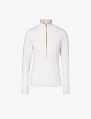 Goldbergh Womens 8000 White Diane Half-zip Stretch-recycled Polyester Top