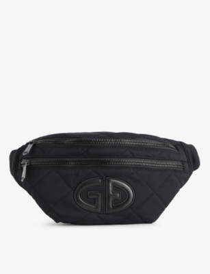 GOLDBERGH GOLDBERGH BLACK BRAND-EMBOSSED ADJUSTABLE STRETCH-WOVEN BELT BAG