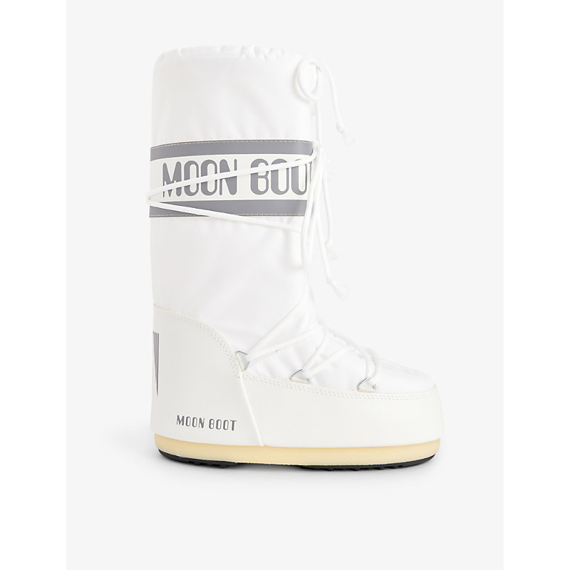 Shop Moon Boot Women's White Icon Logo-print Shell Boots