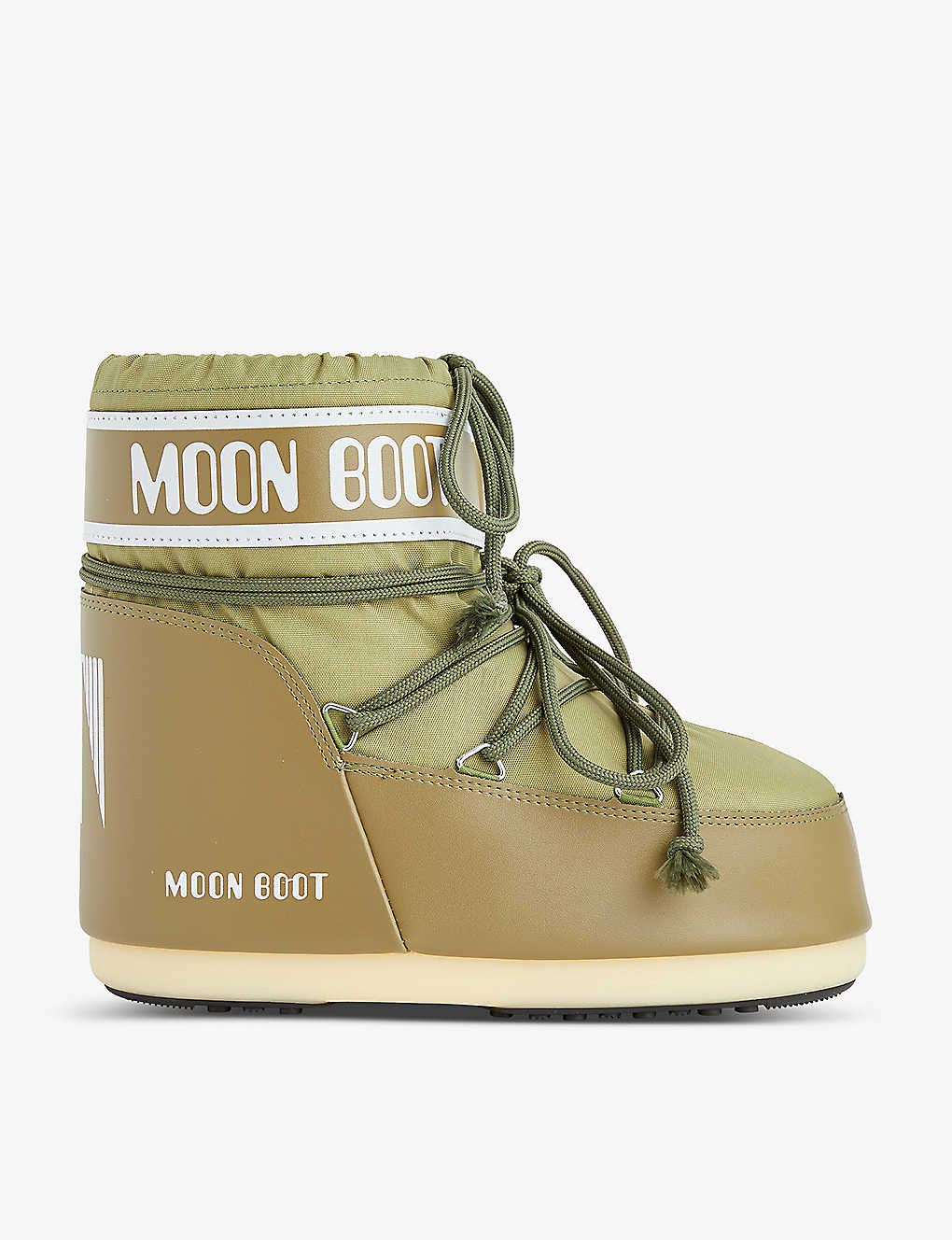 Moon Boot Womens Khaki Icon Low Lace-up Shell Boots