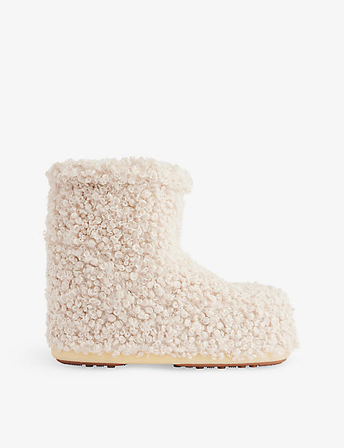 MOON BOOT: Icon Low faux-shearling boots