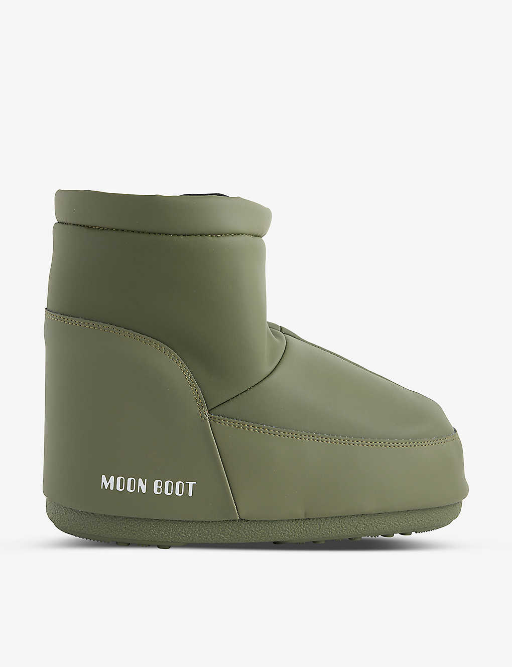 Moon Boot Womens Khaki Icon Low Logo-print Shell Boots In Green