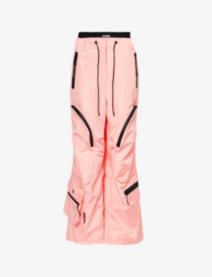 P.e Nation Womens Pastel Pink Saroma Wide-leg Mid-rise Recycled-polyester Ski Trousers