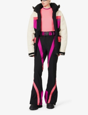 Shop P.e Nation Women's Black Chamonix Flared-leg Mid-rise Stretch-woven Ski Trousers