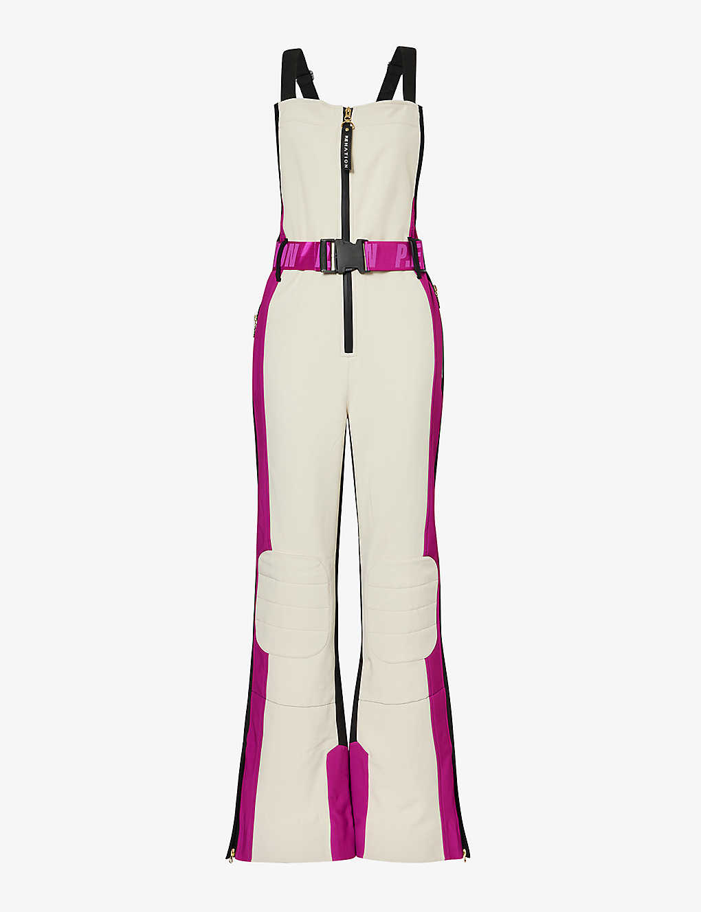 Shop P.e Nation Women's Pearled Ivory St. Moritz Square-neck Stretch-woven Ski Suit In Multi-coloured