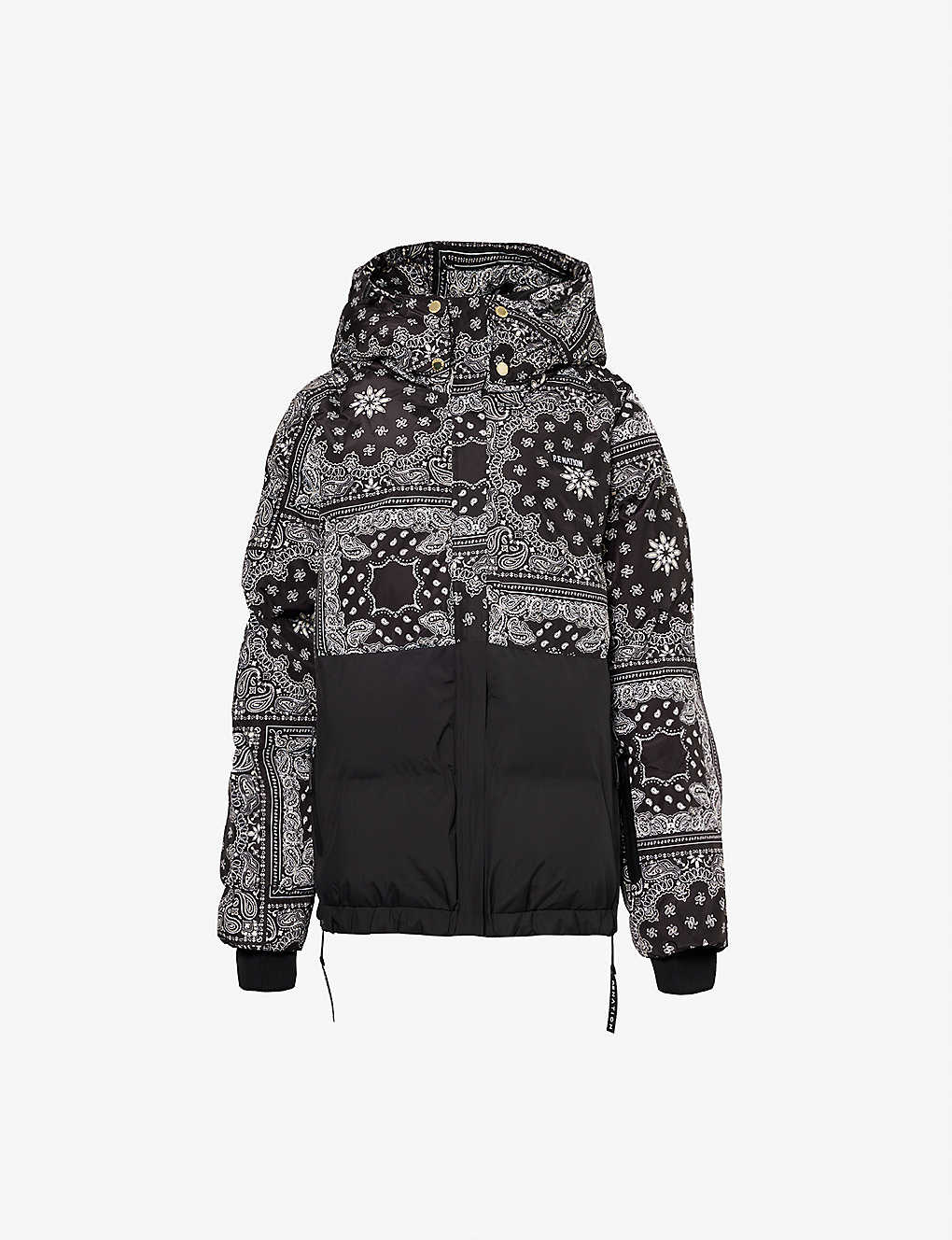 Shop P.e Nation Niseko Paisley-pattern Recycled-polyester Jacket In Snow Bandana Print Black