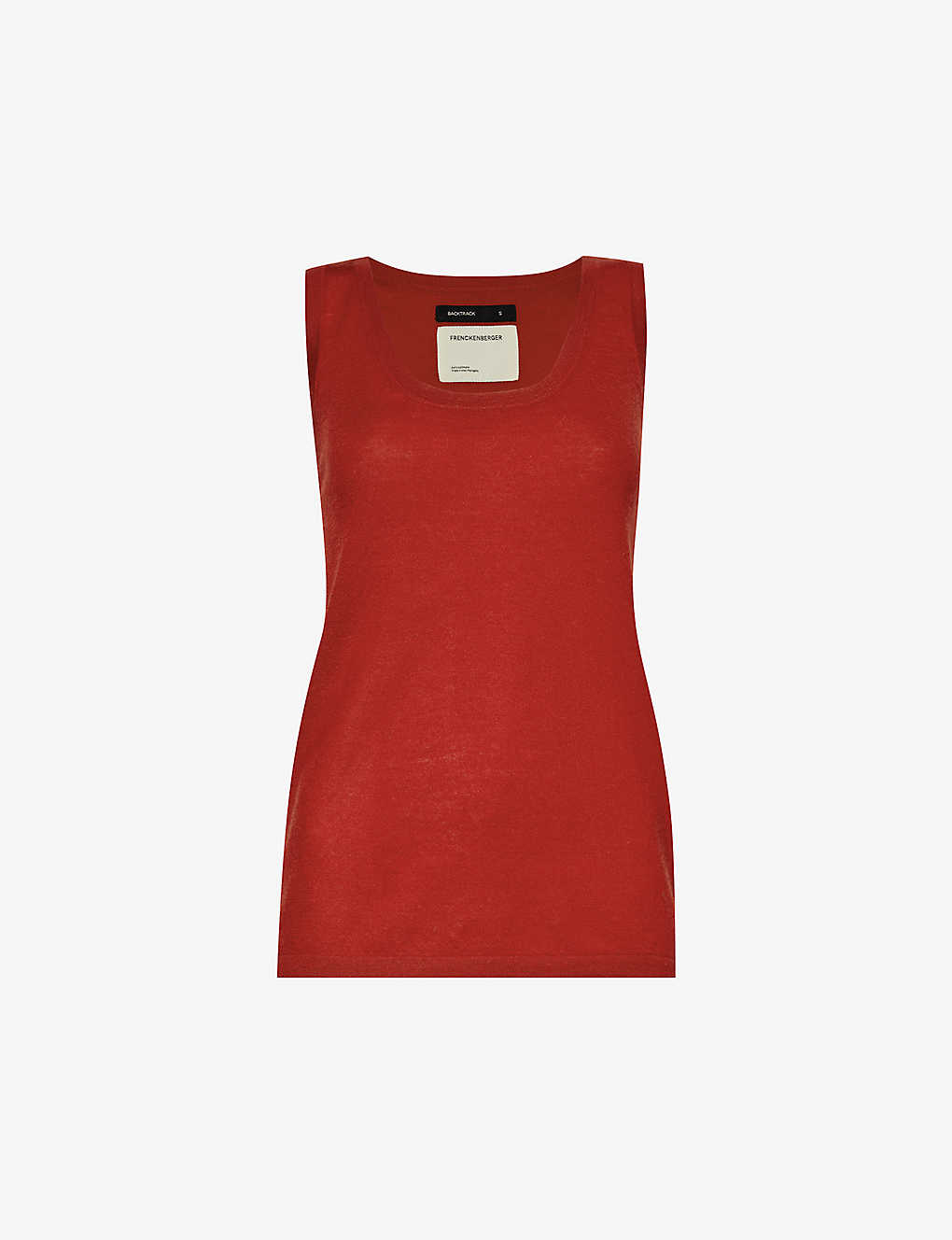 Shop Frenckenberger Womens Red Relaxed-fit Scoop-neck Cashmere Knitted Top
