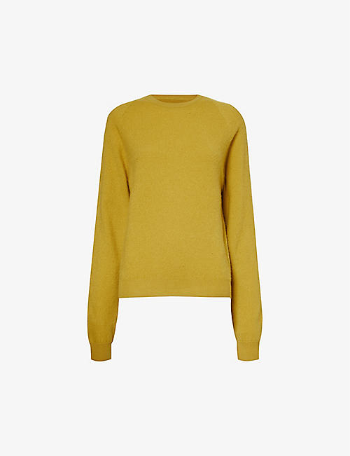 FRENCKENBERGER: Round-neck brushed-texture cashmere knitted jumper