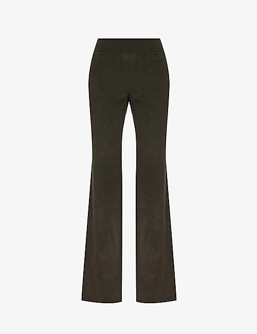 FRENCKENBERGER: Slip-pocket wide-leg mid-rise cashmere trousers