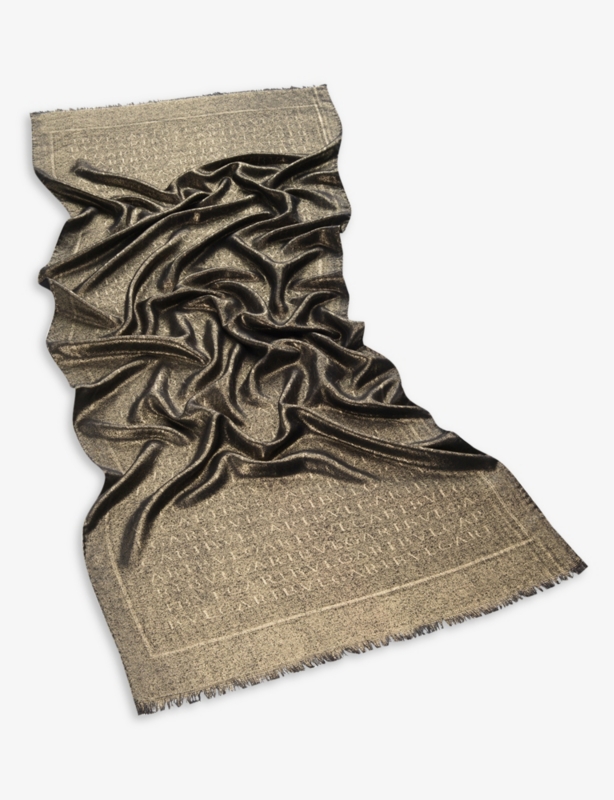 Lettere Maxi logo-print  silk and wool-blend scarf