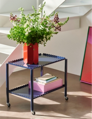 HAY: Arcs scalloped-edge coated-steel low trolley 63cm