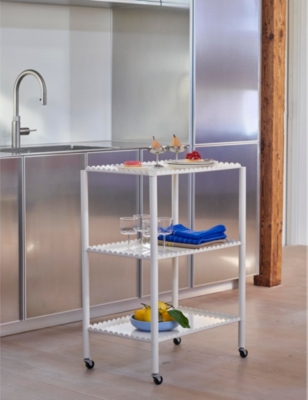 Hay Three-tier Coated-steel Trolley In Eggshell