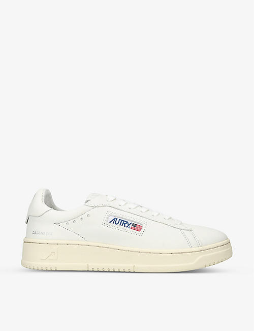 AUTRY: Dallas brand-tab leather low-top trainers