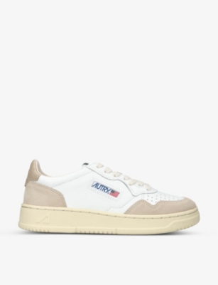 Autry 01 Sneakers In White Suede And Leather In Beige Comb