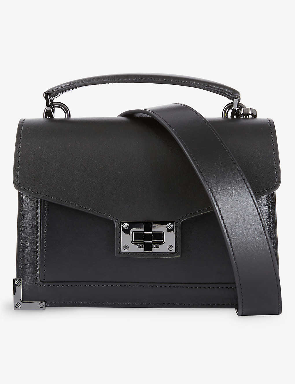 The Kooples Womens Black Emily Top-handle Small Leather Shoulder Bag