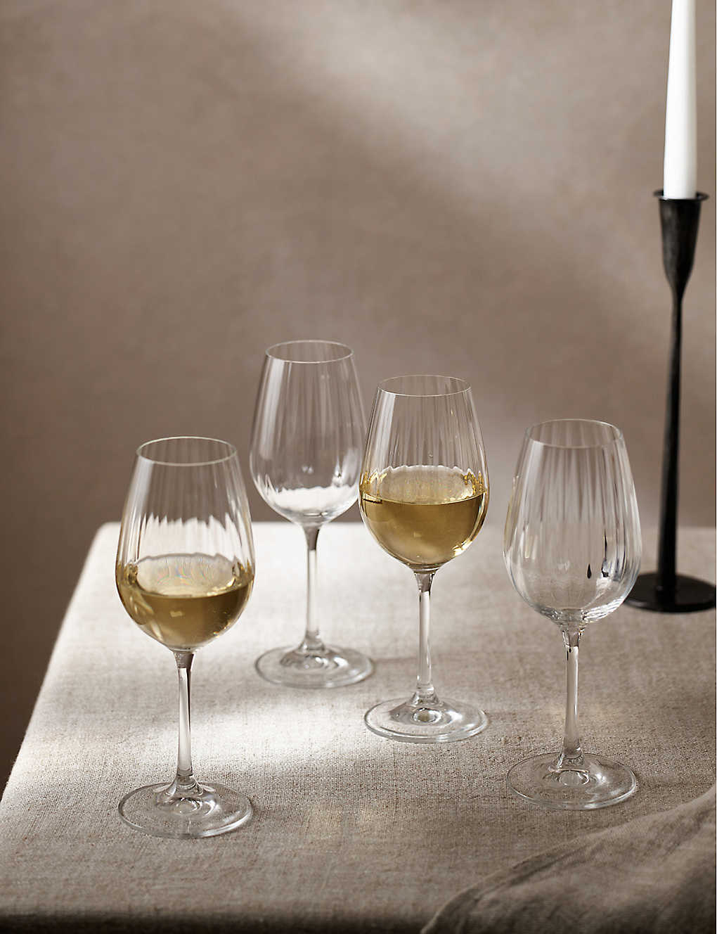 The White Company Clear Sky Optic Glass Wine Glasses Pack Of Four