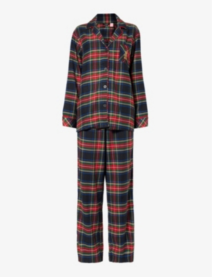 Lauren Ralph Lauren Women's 2-Pc. Knit-Top Fleece-Pant Pajamas Set