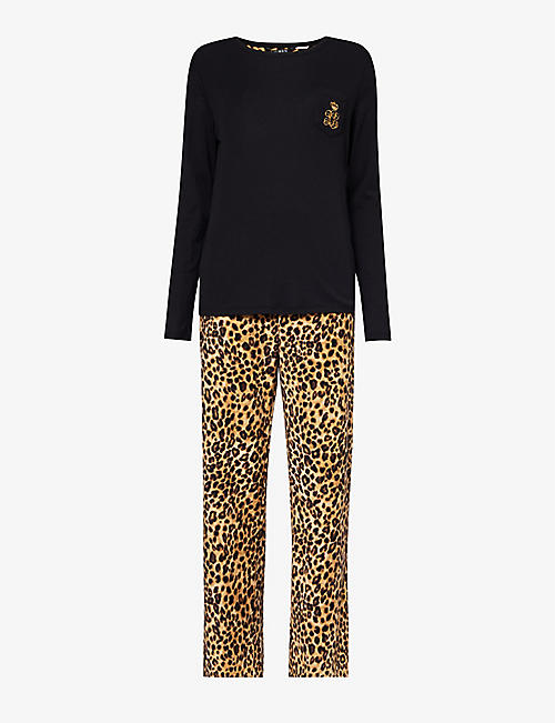 LAUREN RALPH LAUREN: Logo-embroidered cotton and recycled-polyester-blend pyjamas