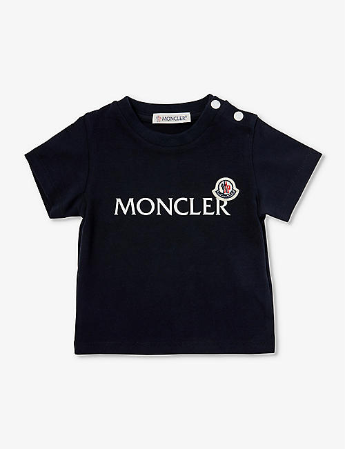 MONCLER: Logo-print stretch-cotton T-shirt 3months-3 years