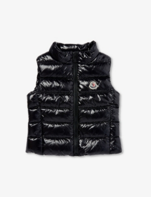 MONCLER MONCLER BOYS BLACK KIDS GHANY QUILTED SHELL-DOWN VEST 4-14 YEARS